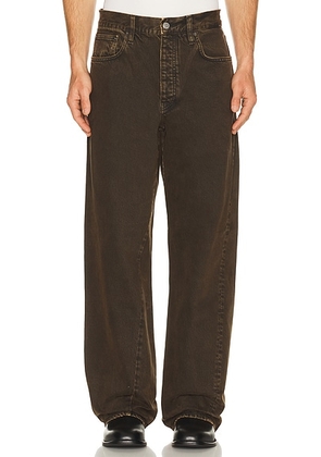 Sunflower Wide Twist Denim Pants in Overdyed Black Khaki - Brown. Size 30x32 (also in 32x32, 33x32, 34x32).