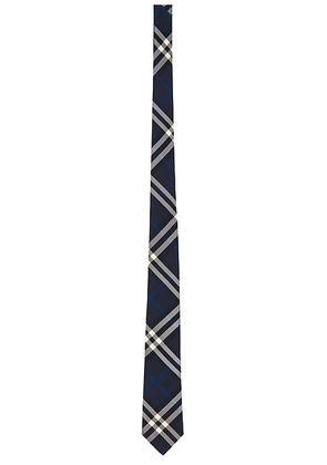 Burberry Manston Tie in Navy Check - Navy. Size all.