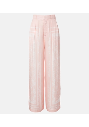 Balmain Printed satin palazzo pants