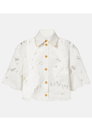 Zimmermann Mahon embroidered cotton poplin shirt
