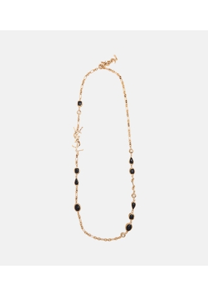 Saint Laurent Cassandre embellished chain necklace