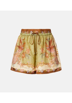 Zimmermann Indra printed silk shorts