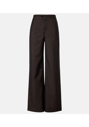 Gucci Pinstripe wool and mohair wide-leg pants