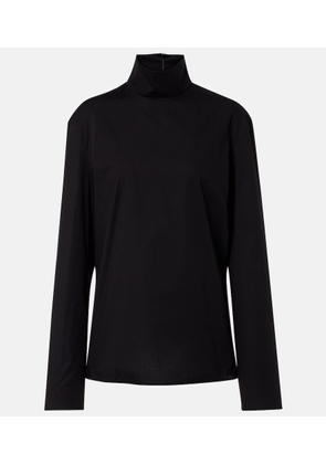 Gucci Cotton-blend poplin turtleneck top