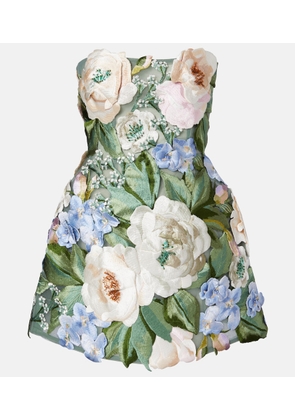 Leo Lin Roselle floral-applique minidress