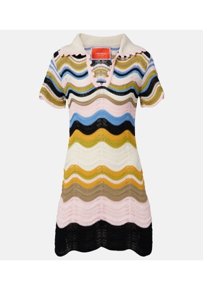 La DoubleJ Chevron crochet cotton polo dress