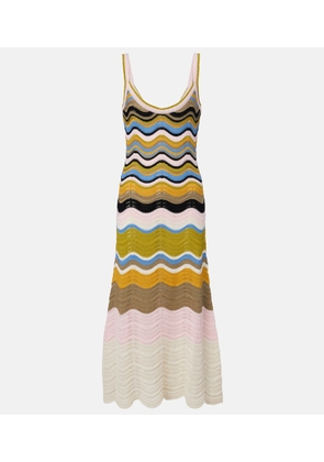 La DoubleJ Chevron crochet cotton midi dress