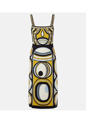 La DoubleJ Buy Me A Martini printed satin midi dress