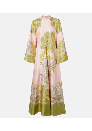 La DoubleJ Magnifico floral silk twill maxi dress