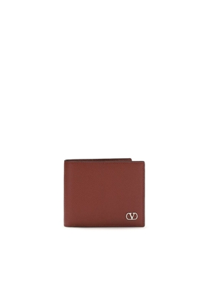Valentino Garavani Bordeaux Calf Leather Bos Taurus Wallet