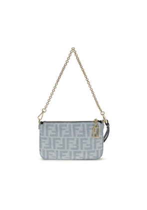 Fendi Blue Cotton Clutch Bag