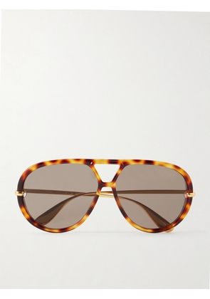 BOTTEGA VENETA EYEWEAR - Drop Aviator-style Acetate Sunglasses - Animal print - One size