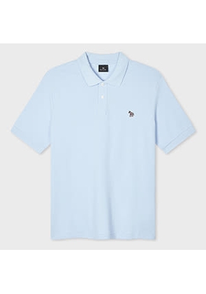PS Paul Smith Pale Blue Cotton Pique Zebra Logo Polo Shirt