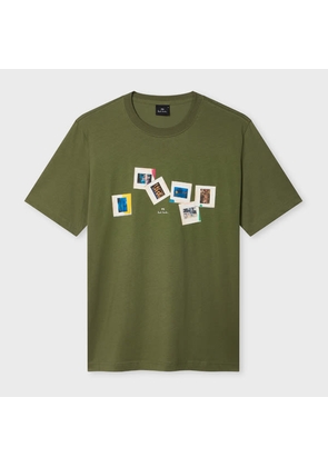 PS Paul Smith Khaki 'Slides' T-Shirt Green