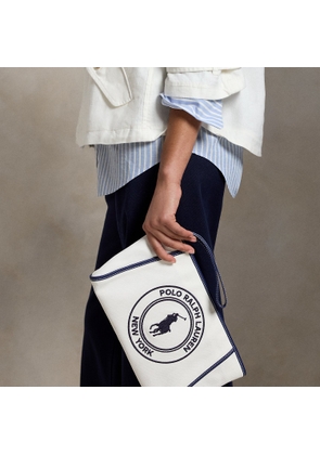 Polo Play Logo Canvas Zip Wallet Pouch