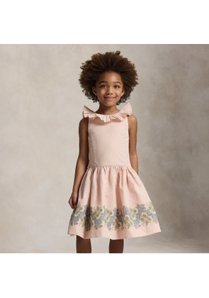 Floral-Print Sleeveless Faille Dress