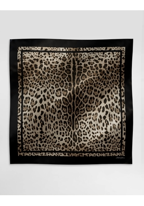 Dolce & Gabbana Leopard-print Silk Twill Foulard (90x90) - Woman Scarves And Silks Print Onesize