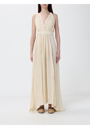 120% LINO Dress Woman color Natural