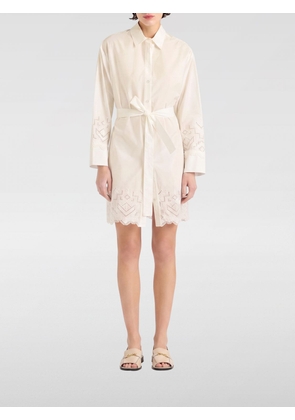MOMONÌ Coyotera Cotton Poplin and Broderie Anglaise Mini Shirt Dress