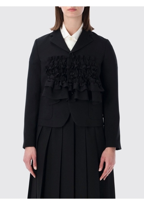 COMME DES GARÇONS Slim Fit Polyester Blazer with Ruffles and Lapel Collar