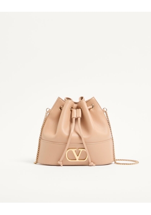 Valentino Garavani MINI VLogo SIGNATURE BUCKET BAG IN NAPPA LEATHER Woman PINK UNI