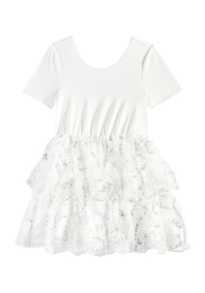 Self-Portrait Kids Sequined tiered tulle dress