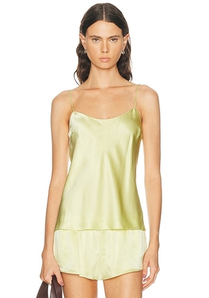 EAVES Loretta Silk Cami in Pale Yellow - Yellow. Size M (also in XS, XXS, S, L, XL).