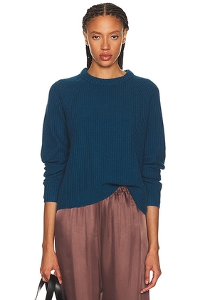 Jenni Kayne Cashmere Fisherman Sweater in Ocean - Blue. Size L (also in XS, S, M).