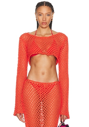 Bananhot Magen Top in Scarlet Red - Red. Size XL (also in XS/S, M/L).