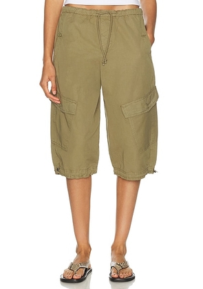 GRLFRND Corinne Cargo Culotte in Oak Moss - Green. Size L (also in XS, S, M, XL).