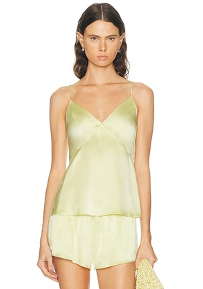 EAVES Dara Silk Top in Pale Yellow - Yellow. Size L (also in XS, XXS, S, M, XL).