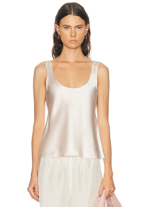 EAVES Nico Silk Tank in Blush - Blush. Size M (also in XS, XXS, S, L, XL).
