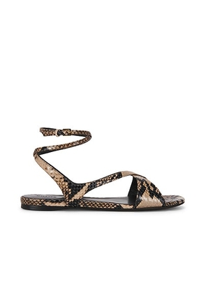 KHAITE Liria Ankle Strap Flat Sandal in Taupe - Taupe. Size 41 (also in 36, 36.5, 37, 38, 39, 39.5, 40).