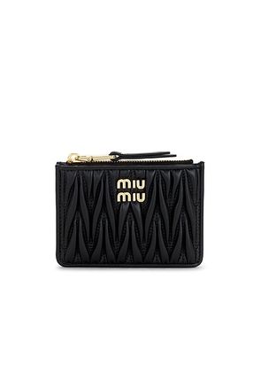 Miu Miu Card Case in Nero - Black. Size all.