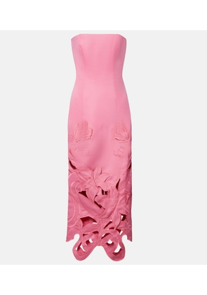 Leo Lin Rayna floral-applique bustier gown