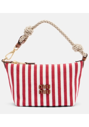 Miu Miu Striped leather-trimmed top-handle bag