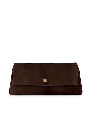 KHAITE Audrey Clutch in Dark Brown - Chocolate. Size all.