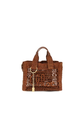 Chloé Brown Raffia Shoulder Bag