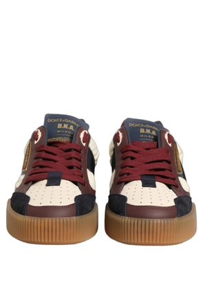 Dolce & Gabbana Multicolor Leather MIAMI Low Top Men Sneakers Shoes - EU40/US7