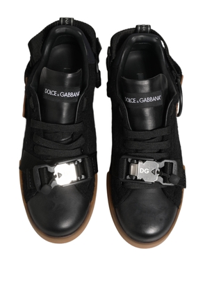 Dolce & Gabbana Black Leather Low Trainers Men Sneakers Shoes - EU40/US7