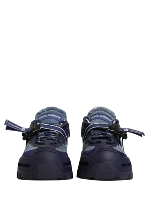 Dolce & Gabbana Blue Airmaster Panelled Low Top Denim Sneakers Shoes - EU44/US11