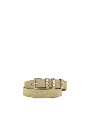 Valentino Garavani Beige Suede Leather Regular Belt - 75 cm / 30 Inches