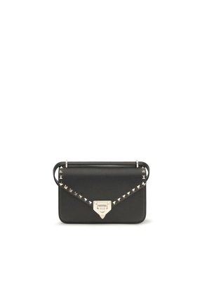Valentino Garavani Black Calf Leather Bos Taurus Shoulder Bag