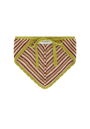 De Rococo Crochet Bandana in Burgundy,Green.