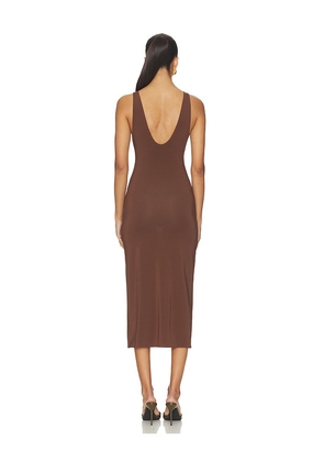 EAVES Prava Midi Dress in Chocolate. Size XS. Also in L, M, S, XL.