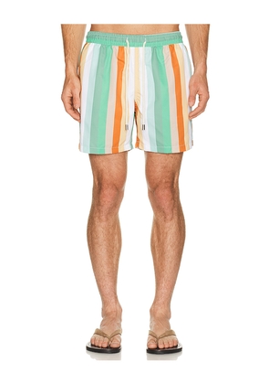Arrels Barcelona Classic Swim Shorts in Orange,Green. Size S. Also in M, L, XL/1X.