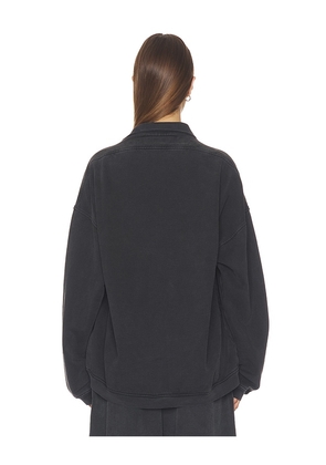 Alexander Wang Prestyled Slashed Crewneck With Polo Dickie in Black. Size XS. Also in L, M, S.