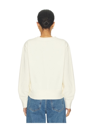 ANINE BING Harry Shrunken Sweatshirt Surfer in Ivory. Size XS. Also in S, M, L.