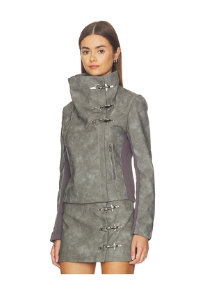 Jaded London Funnel Neck Jacket in Grey. Size XS. Also in S, M.