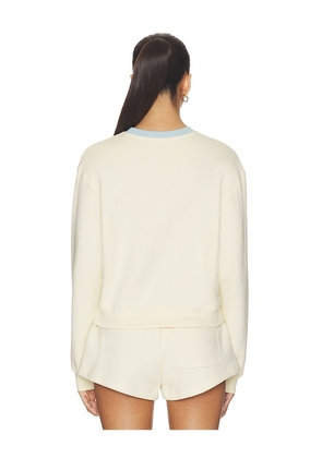 FRAME x Alexandra Leclerc The Monte Carlo Sweatshirt in Cream. Size XS. Also in M, L, XL.